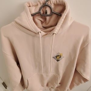 Pastel pink graphics hoodie